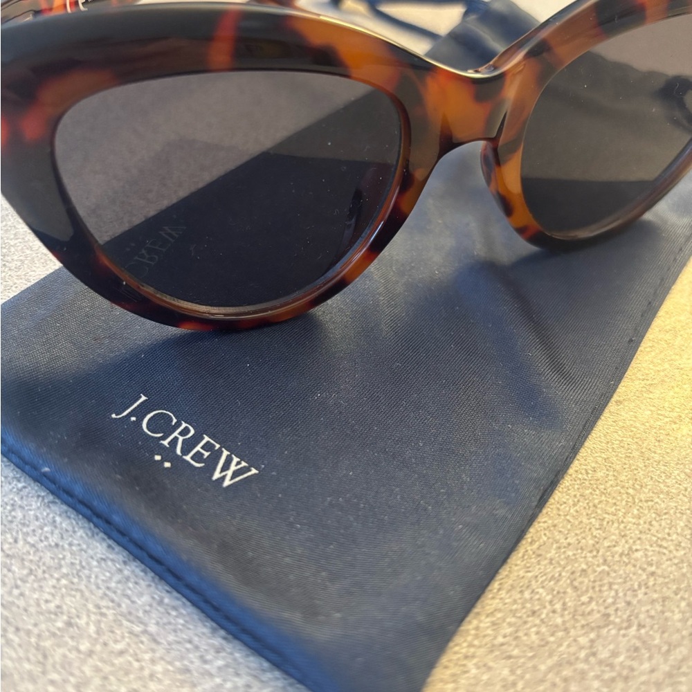 J. Crew Brown Cat-Eye Sunglasses with Tortoiseshell Frame